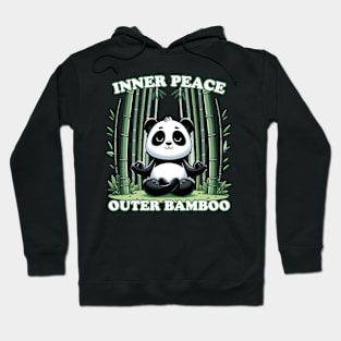 Zen Panda Meditation - Inner Peace Outer Bamboo T-Shirt Hoodie